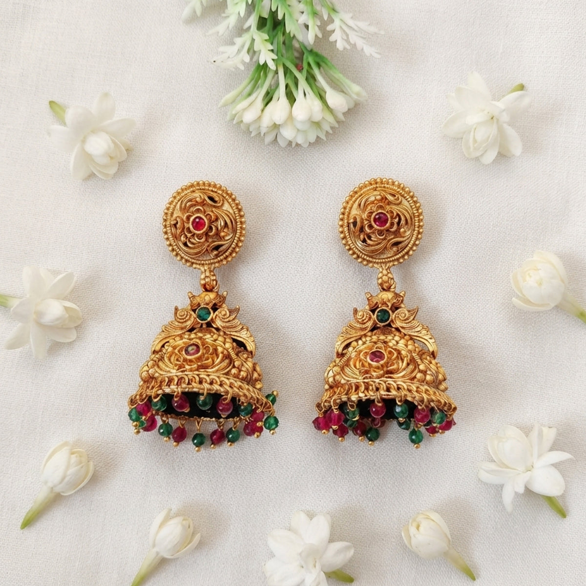 Js Fashion Antique Jewellery High Gold Polish Jhumka Earrings
