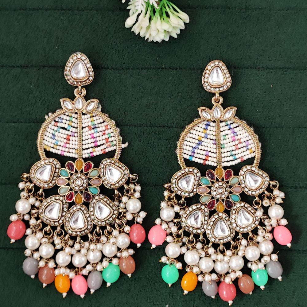 Js Fashion Mehendi Multicolor Beaded Antique Party Wear Earrings