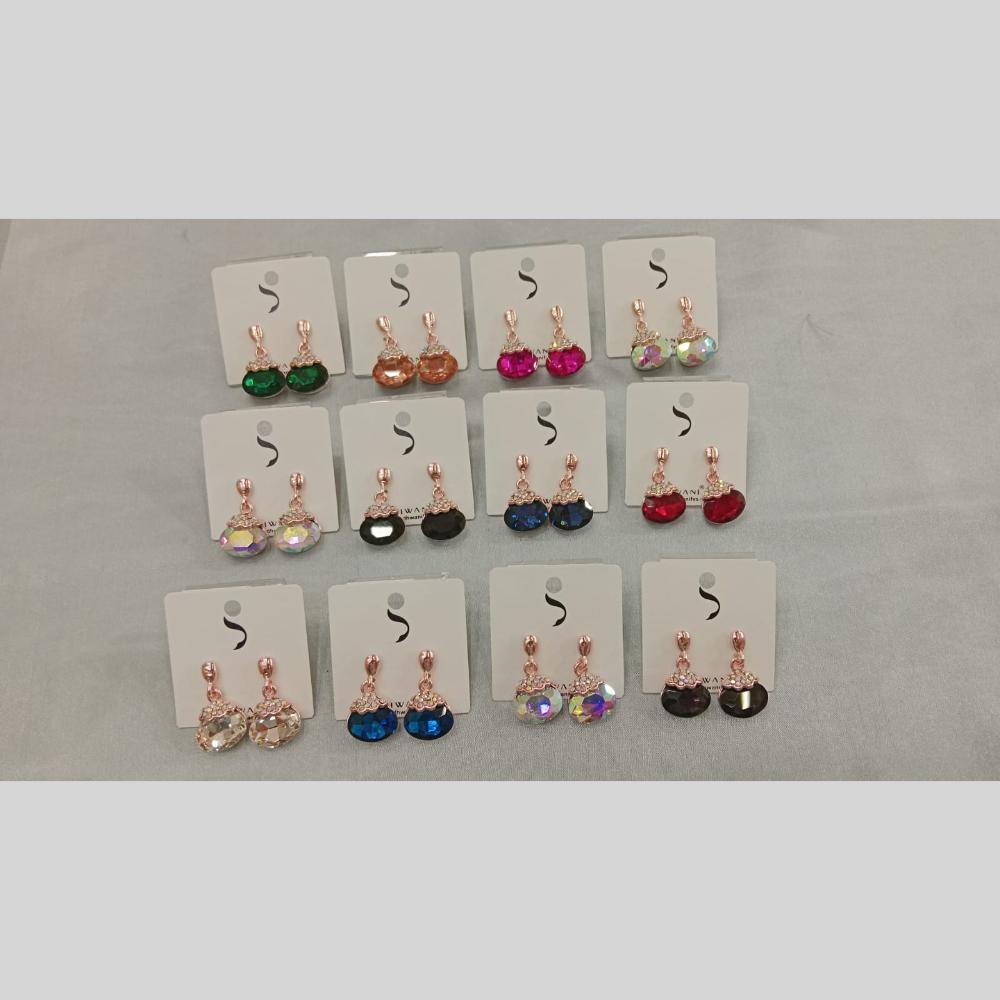 Dhwani Rose Gold Plated Crystal And Austrian Stone Dangler Earrings