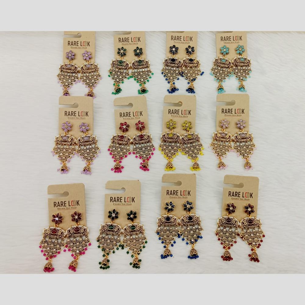 Dhwani Luxury Pota Stone And Pearl Dangler Earrings (Pack of 12)