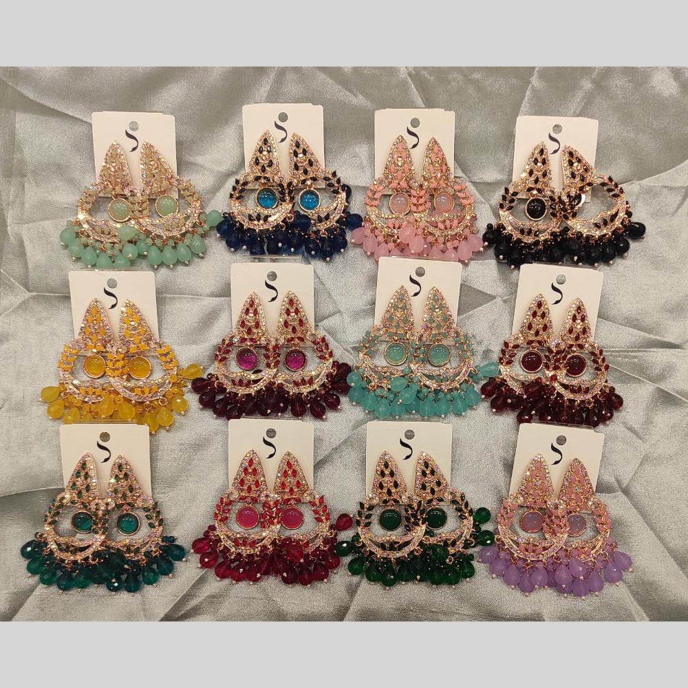 Dhwani Kundan Stone And Beads Dangler Earrings (Assorted Color)