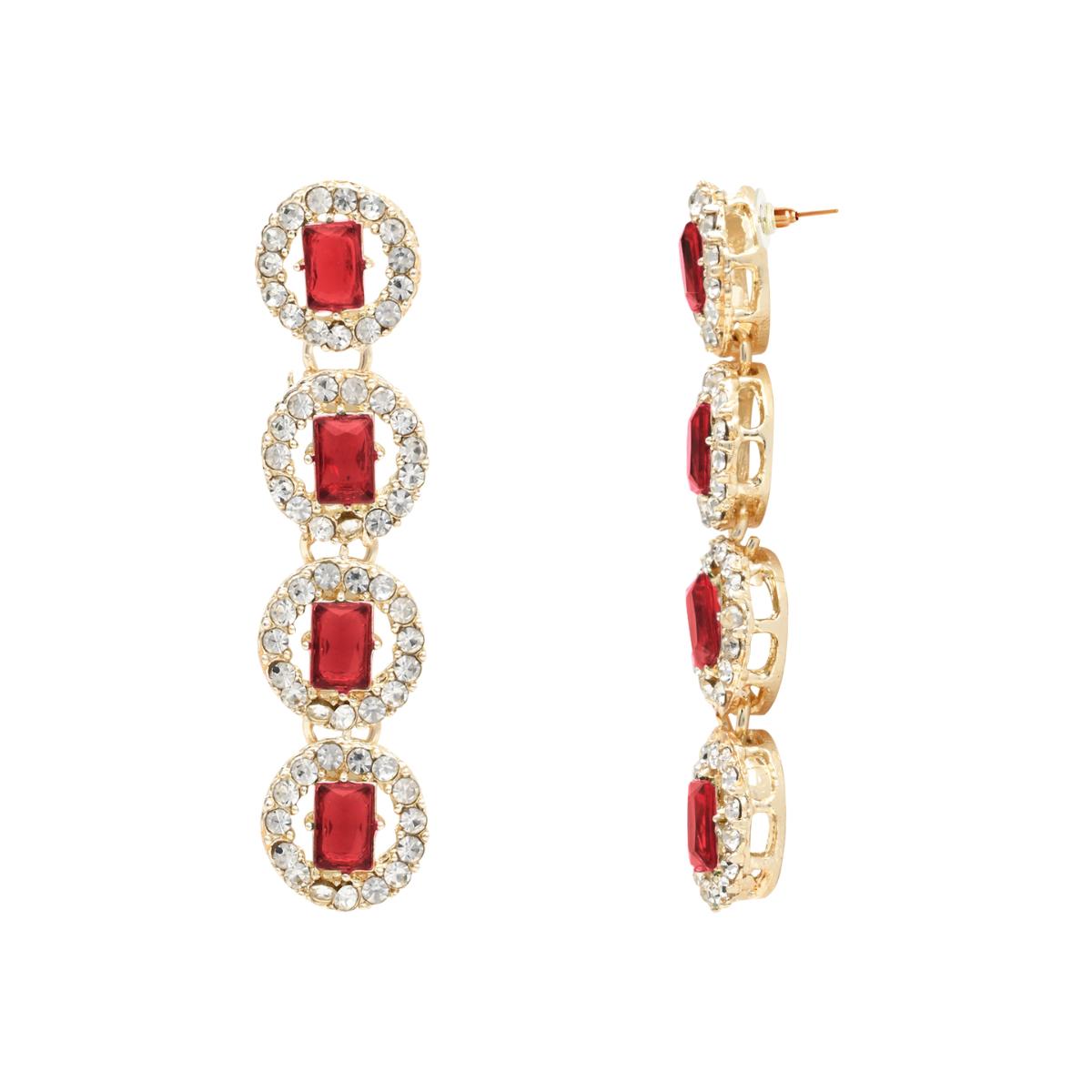 Etnico Gold Plated Stylish Design Crystal Diamond Multi Layer Necklace With Earrings & Maang Tikka Jewellery Set for Women (IJ403Q)