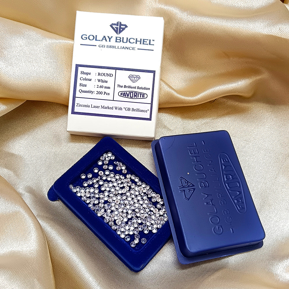 Golay Buchel Round Shape Cubic Zirconia Stone (2.60 mm)