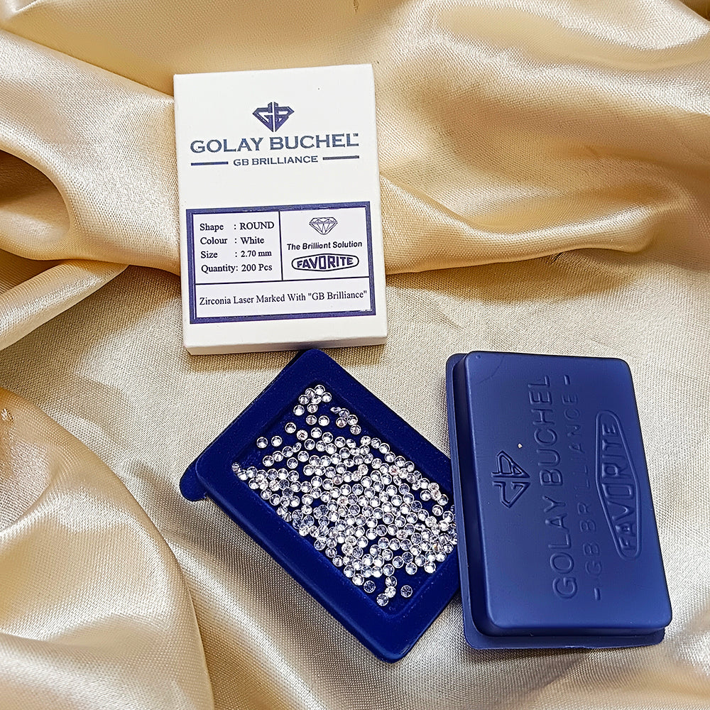Golay Buchel Round Shape Cubic Zirconia Stone (2.70 mm)