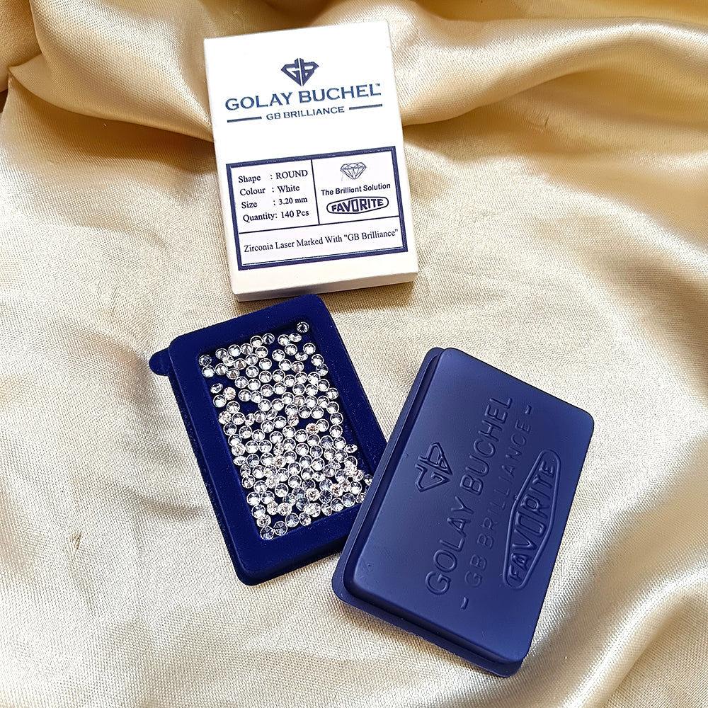 Golay Buchel Round Shape Cubic Zirconia Stone (3.20 mm)