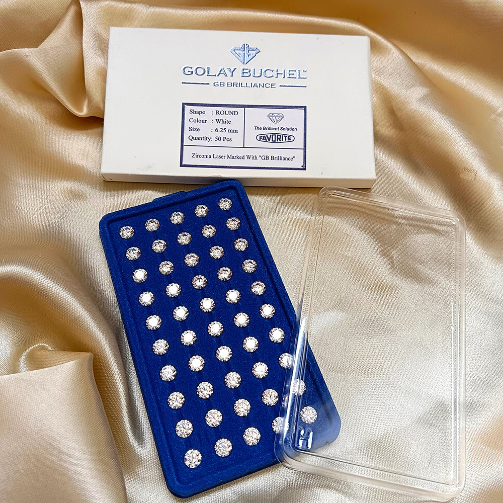 Golay Buchel Round Shape Cubic Zirconia Stone (6.25 mm)