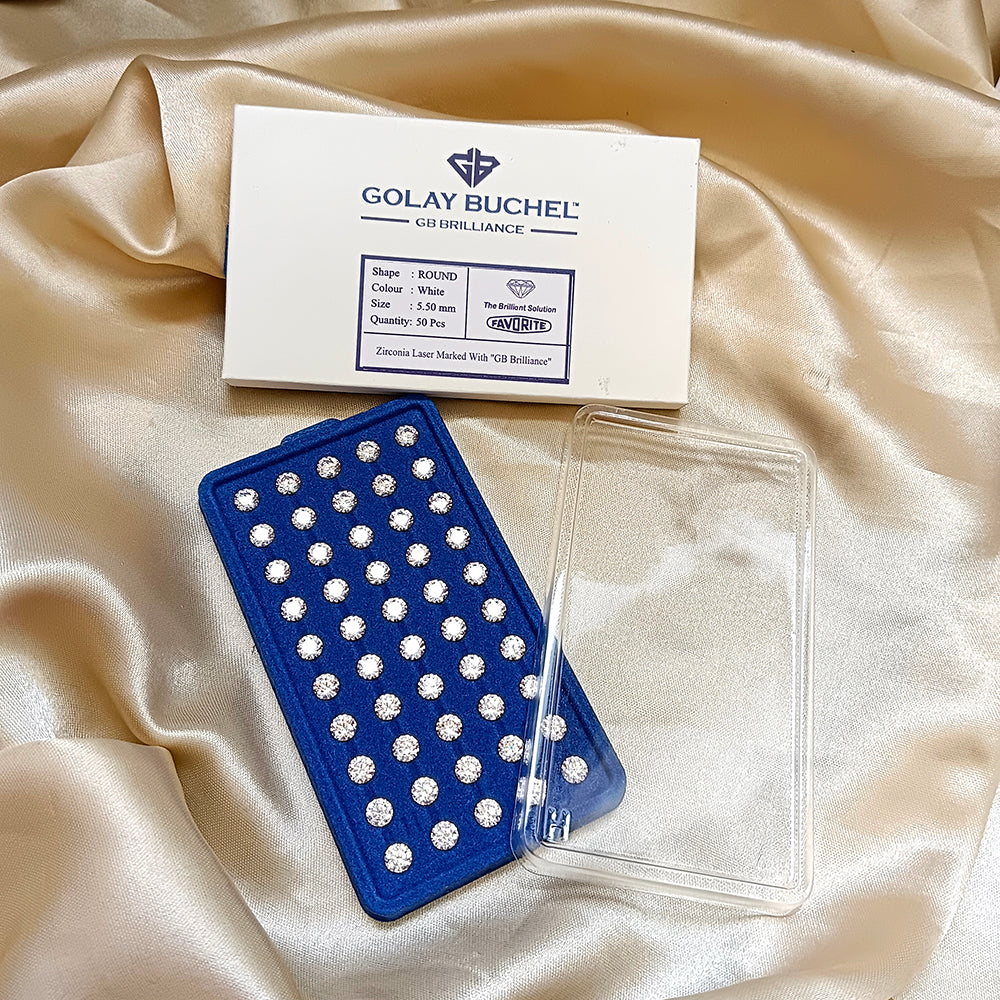 Golay Buchel Round Shape Cubic Zirconia Stone (5.50mm)