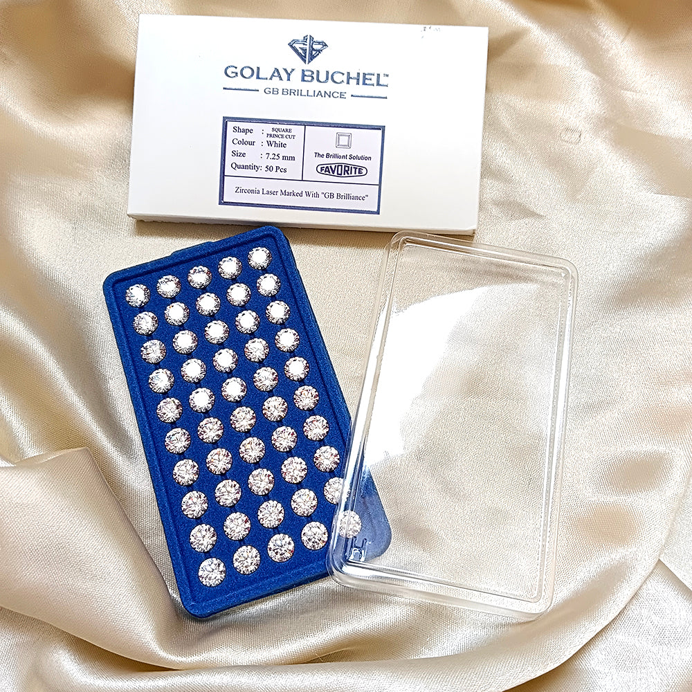 Golay Buchel Round Shape Cubic Zirconia Stone (7.25 mm)