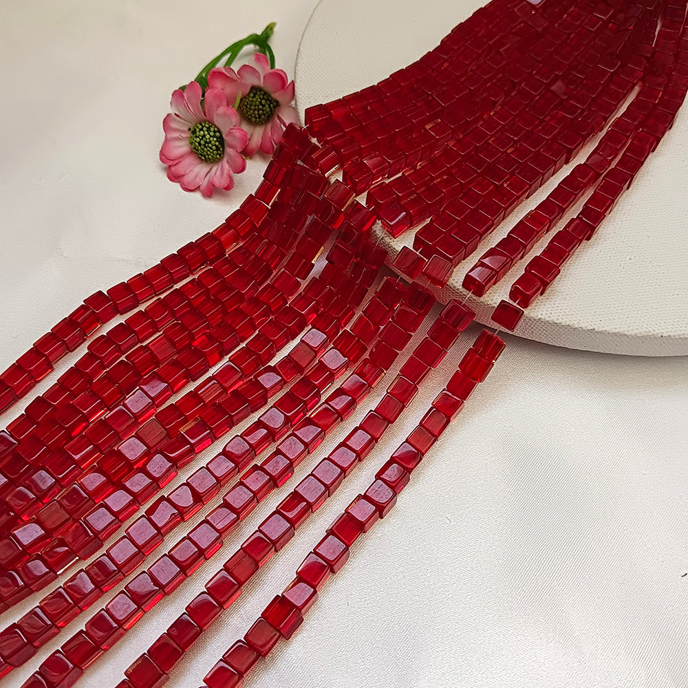 Kriaa Square Shape Beads 10 String For Jewellery Making (Approx 55 Beads in 10 String)