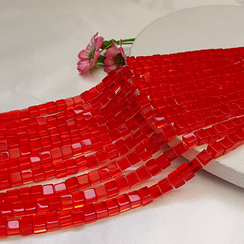 Kriaa Square Shape Beads 10 String For Jewellery Making (Approx 55 Beads in 10 String)