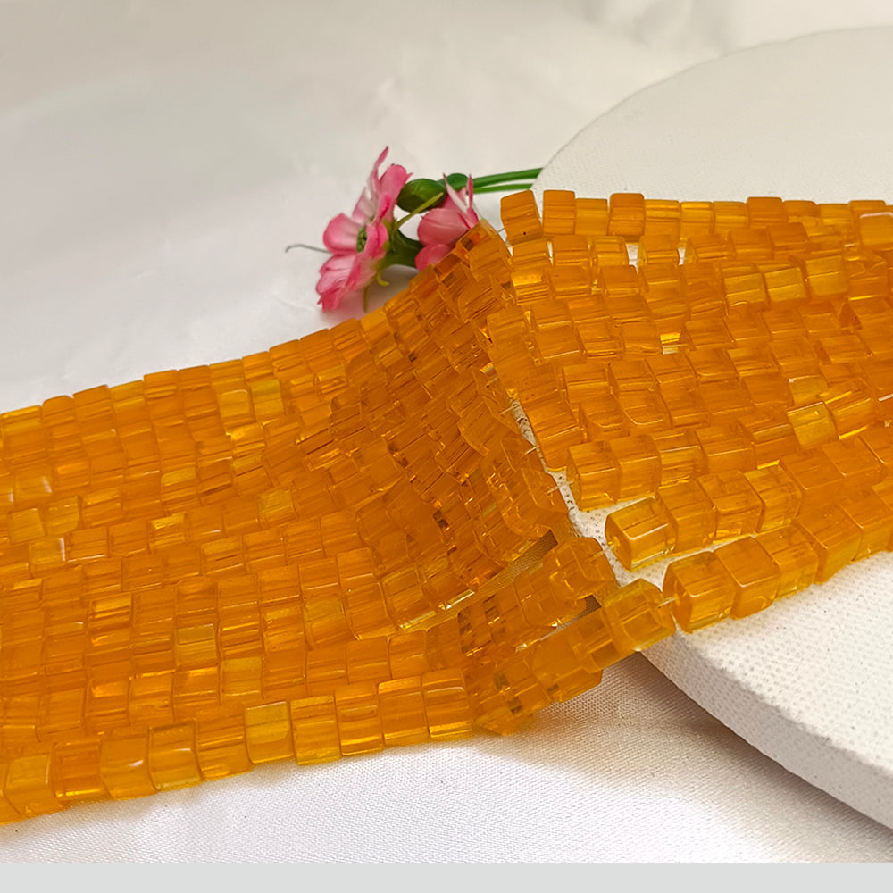 Kriaa Square Shape Beads 10 String For Jewellery Making (Approx 55 Beads in 10 String)