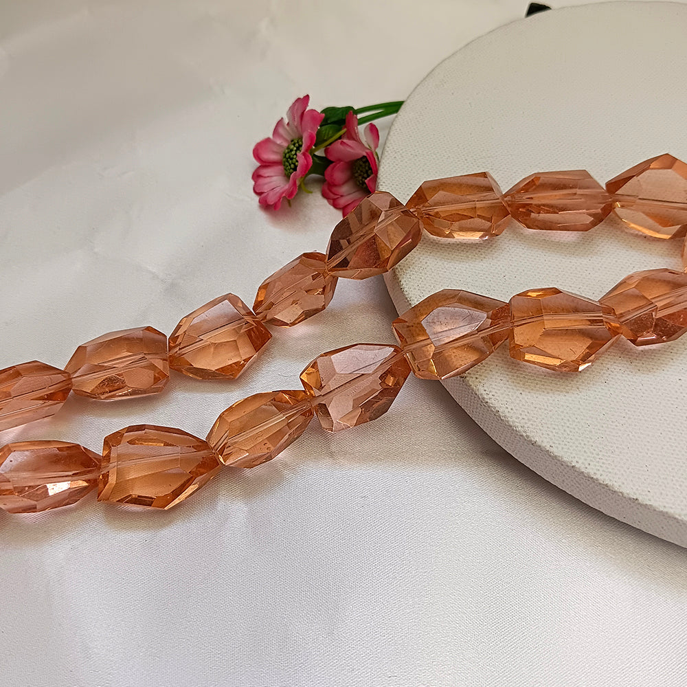 Kriaa Natural Quartz Crystal Chips Beads 1 String For Jewellery Making (Approx 18 Beads)