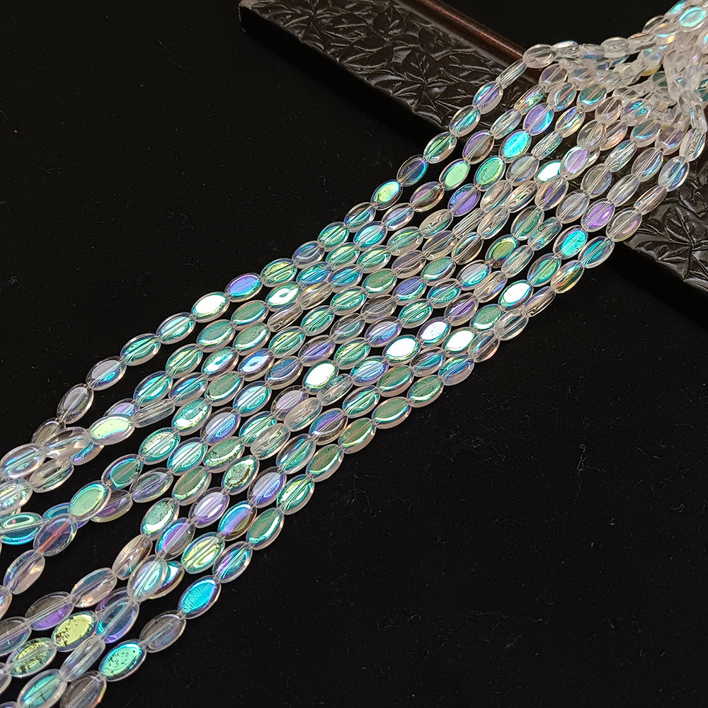 Kriaa Rectangle Glass Beads 1 String For Jewellery Making (Approx 10 Beads)