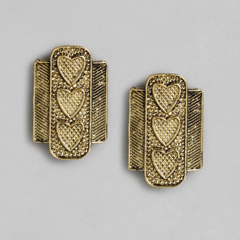 Darshana Jewels Classy Gold Plated Heart Shape Collar Necklace set For Girls and Women - KSNKE60181