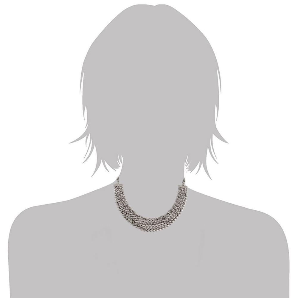 Etnico Ethnic Oxidized Plated Traditional Style Choker Necklace Jewellery Set for Women/Girls (MC086OX)