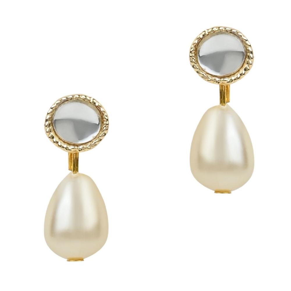 Etnico Gold Plated Traditional Pearl Beaded Stylish Moti Choker Necklace Jewellery Set with Earrings for women (ML314W)