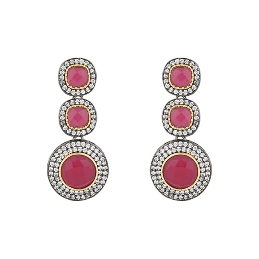 Etnico Gold Plated Kundan & Pearl Choker Necklace & Earrings Set For Women (ML336WQ)