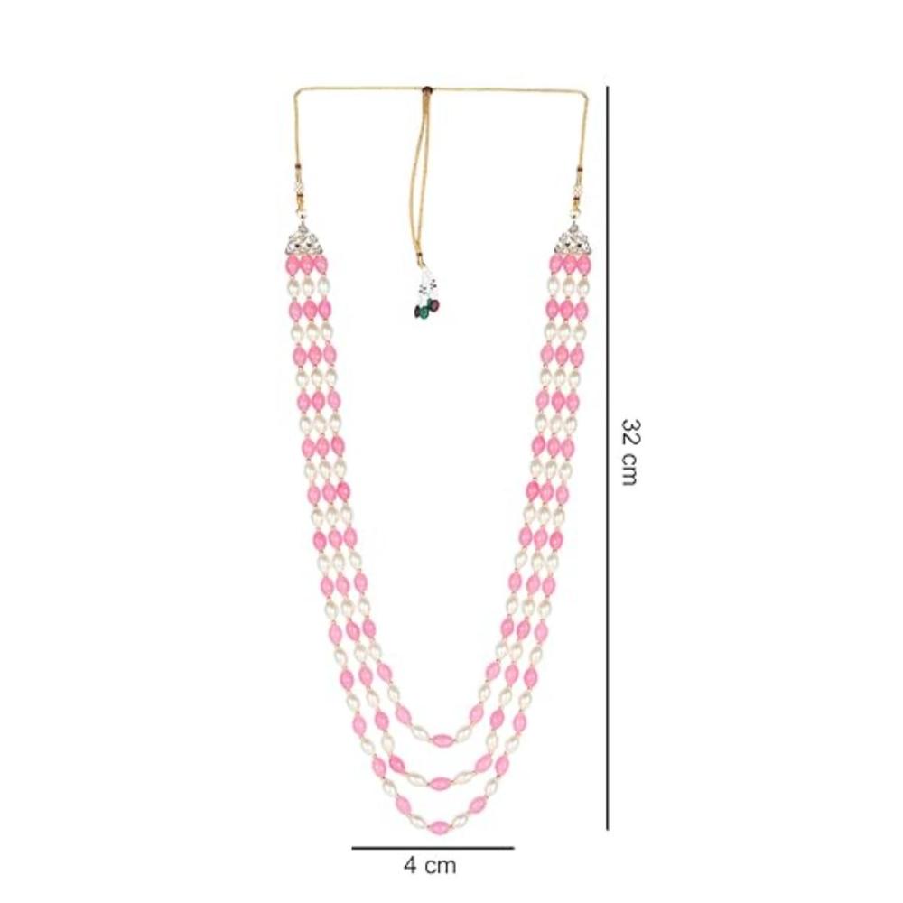 Etnico Multistrand Pearl Necklace/Dulha Moti Mala/Maharaja Haar/Groom Necklace For Men (MLP46WPi)
