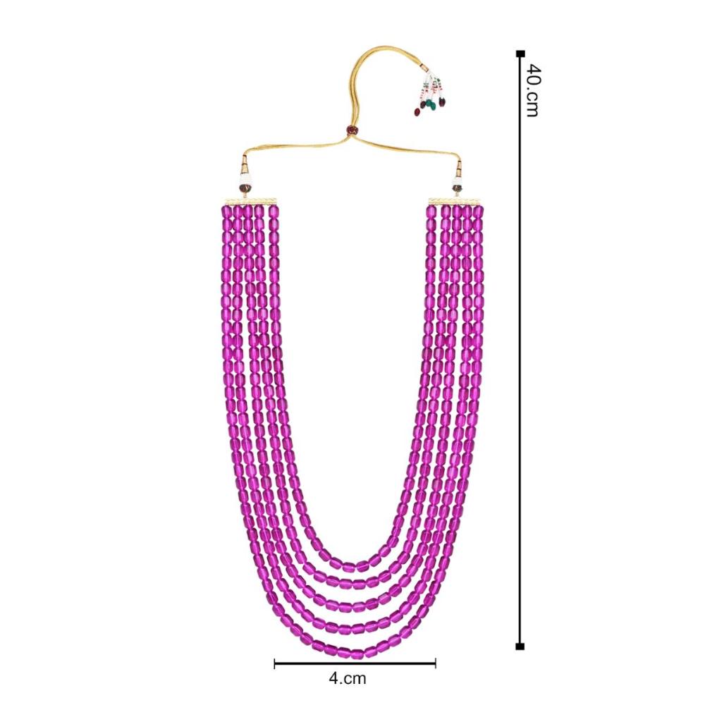 Etnico Multistrand Pearl Necklace/Dulha Moti Mala/Maharaja Haar/Groom Necklace For Men (MLP49Wi)