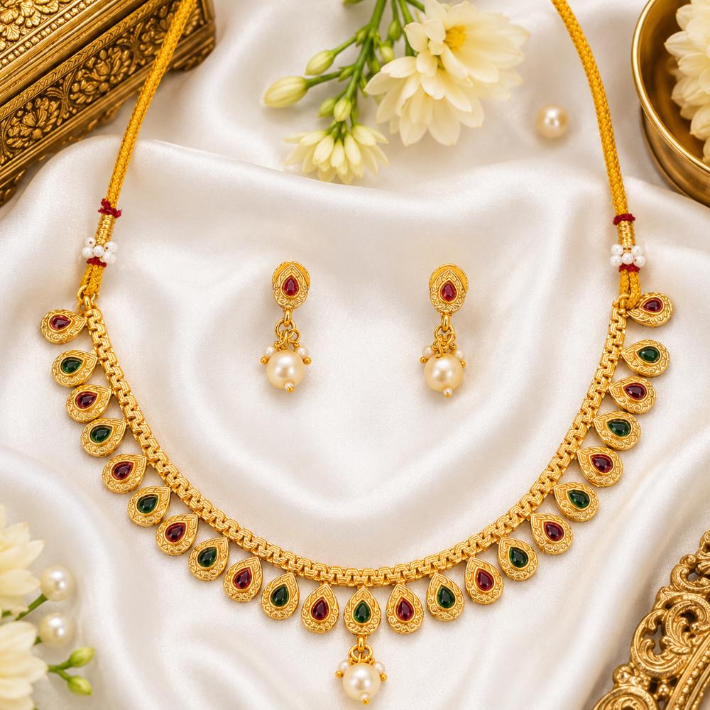Js Fashion Premium Party Wear Antique Necklace Set