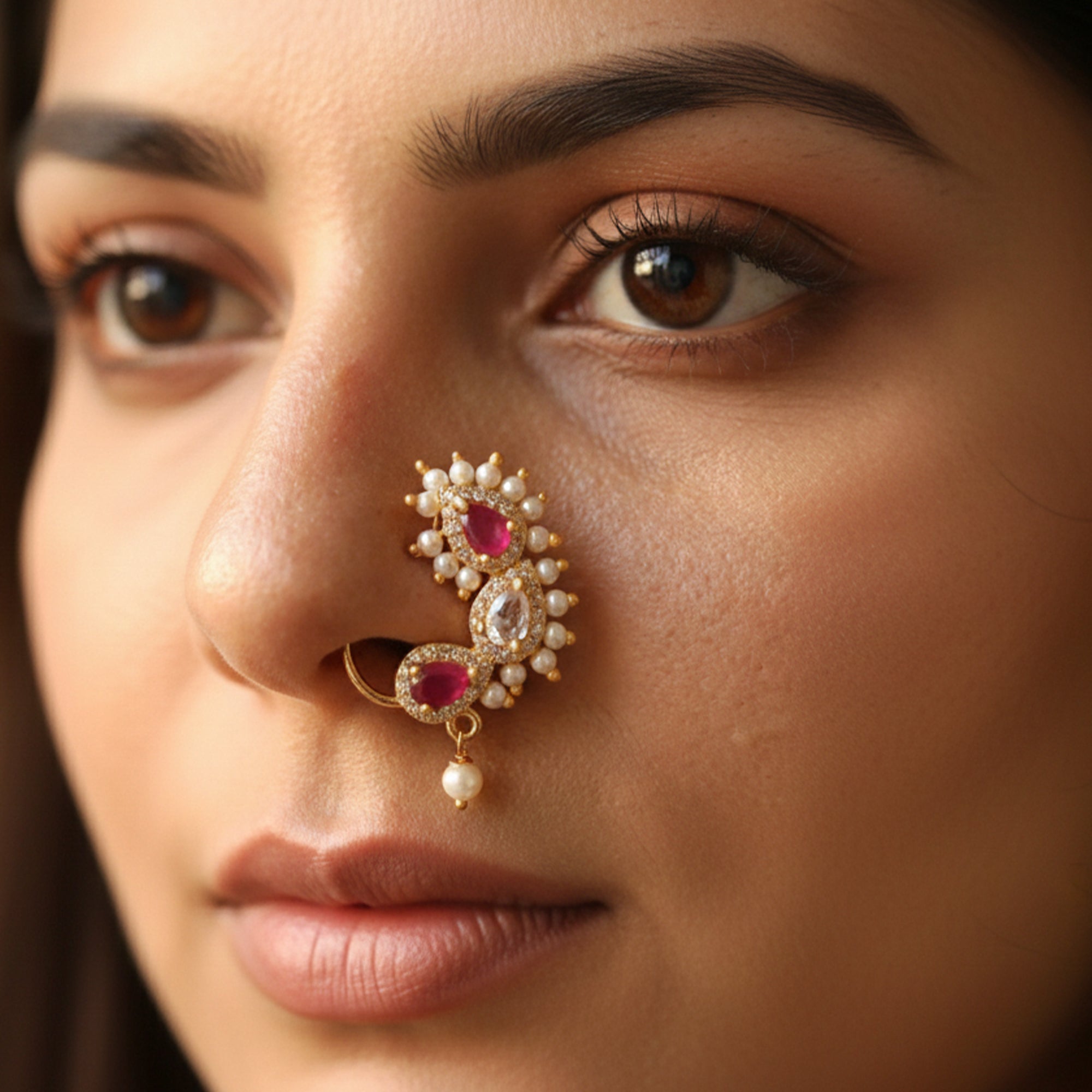 Js Fashion Beautiful High Gold Full Stone Nath
