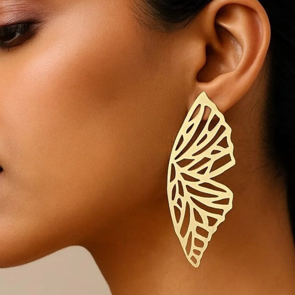 Bevy Pearl Abstract Butterfly Wing Style Dangler Earrings