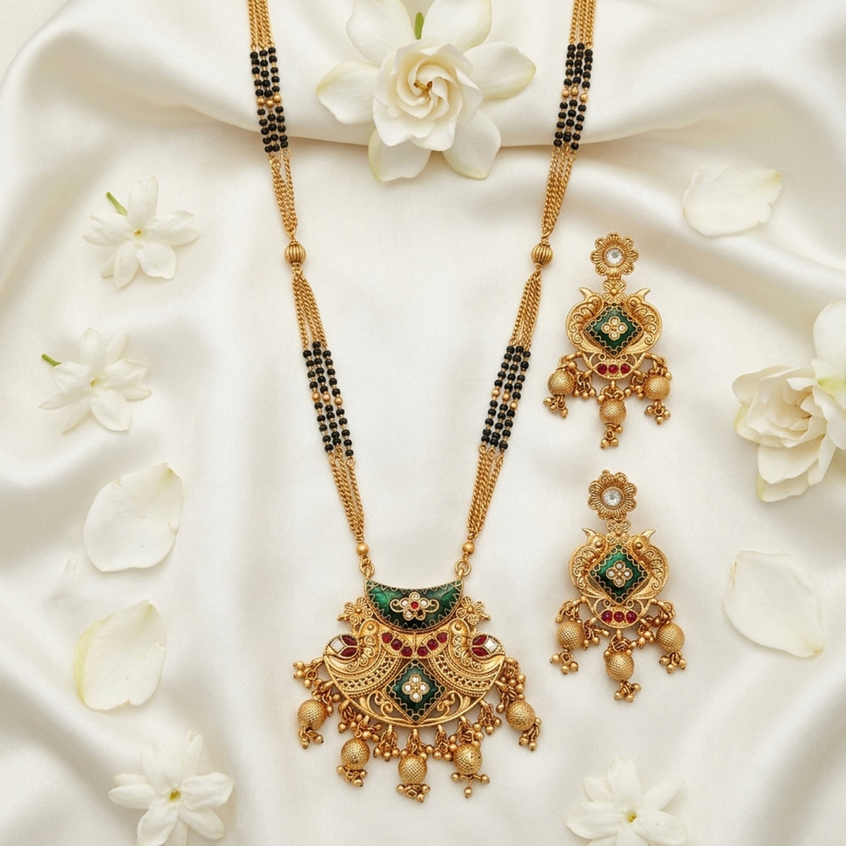 Js Fashion Designer Rajwadi Polish Fancy Style Pendant Set