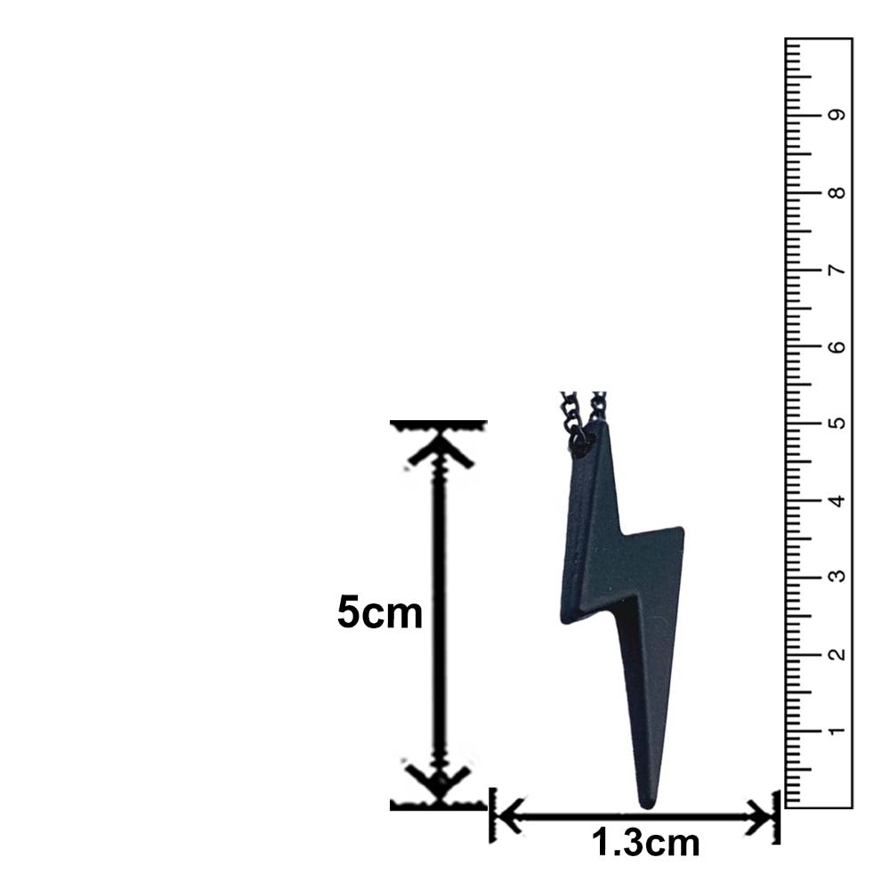Mahi Black Gunmetal Plated Lightning Bolt Shaped Zig Zag Pendant Necklace for Men and Women (PS1101883B)r Women (PS1101886RRed)