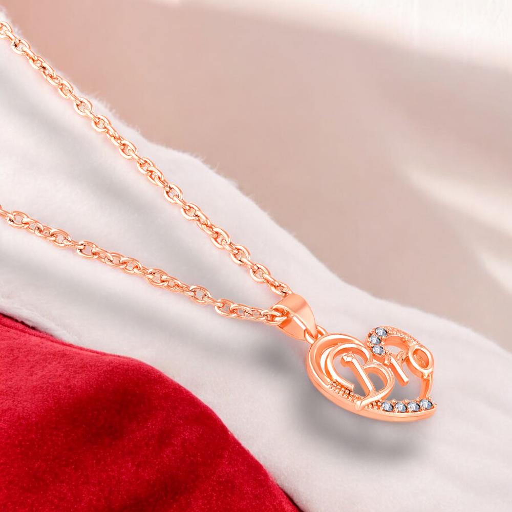 Mahi Bro Engraved in Heart Pendant Necklace with Chain for Brother (PS1101922Z)