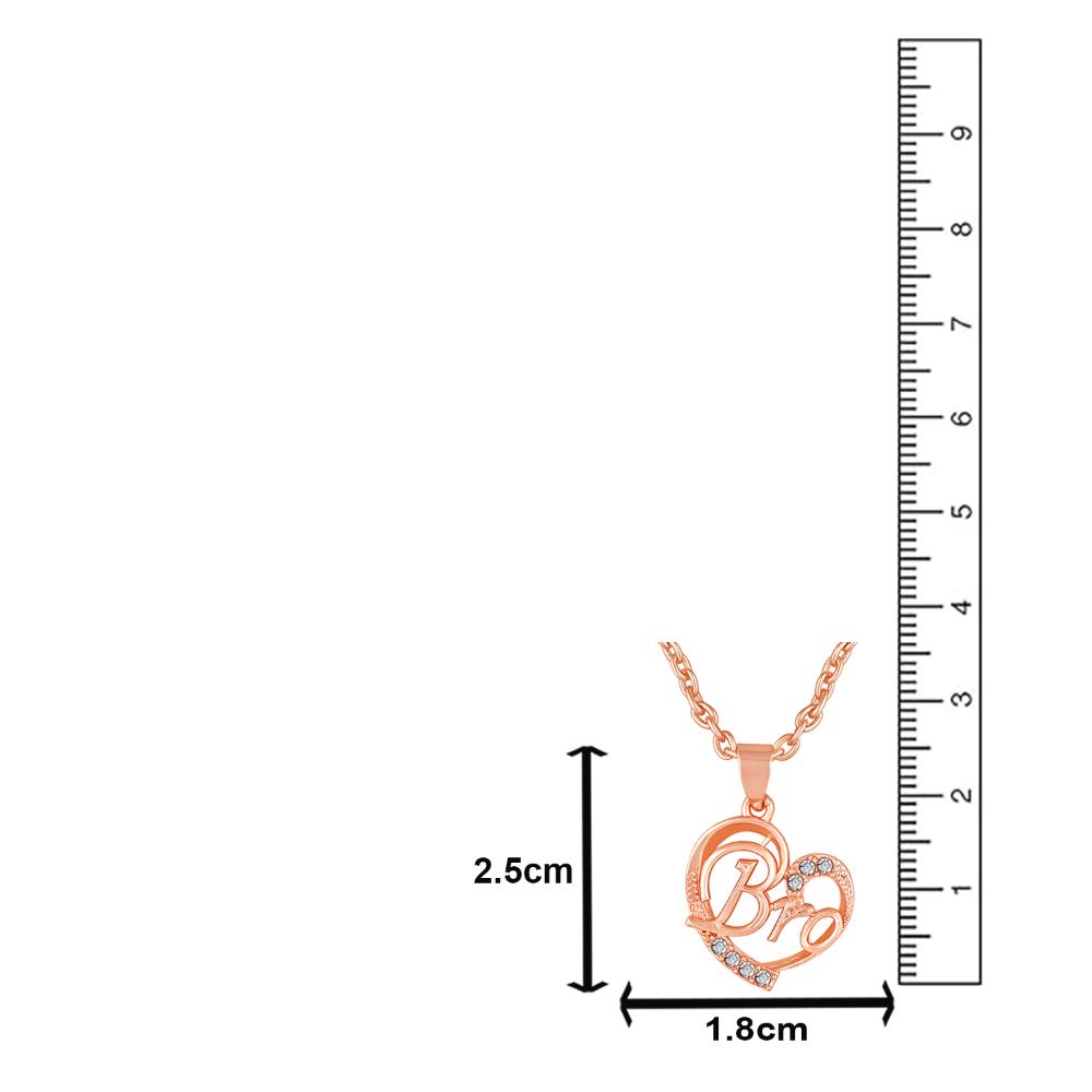 Mahi Bro Engraved in Heart Pendant Necklace with Chain for Brother (PS1101922Z)