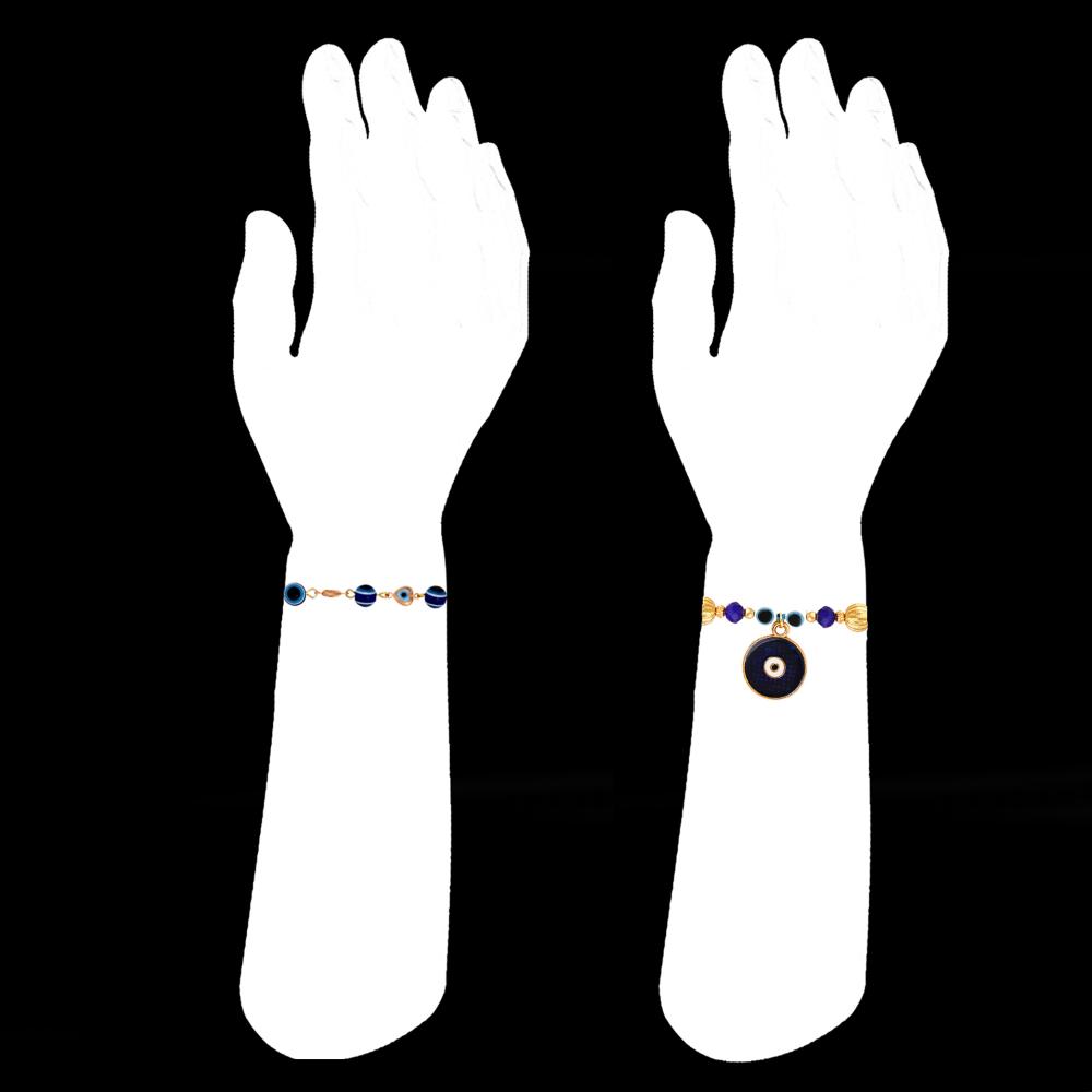 Mahi Combo of 2 Evil Eye Rakhi with Artificial Pearls for Brother (RCO1105818G)