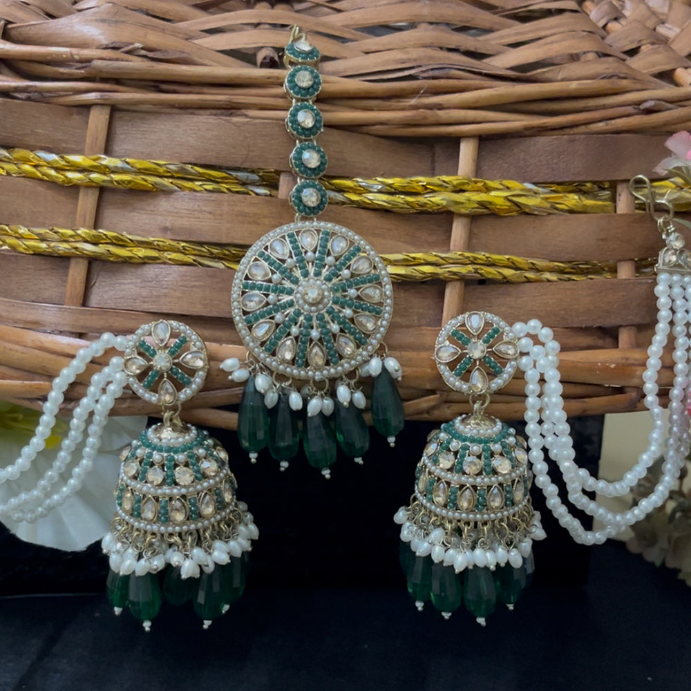 ShringarStreet kundan earring with maangtika