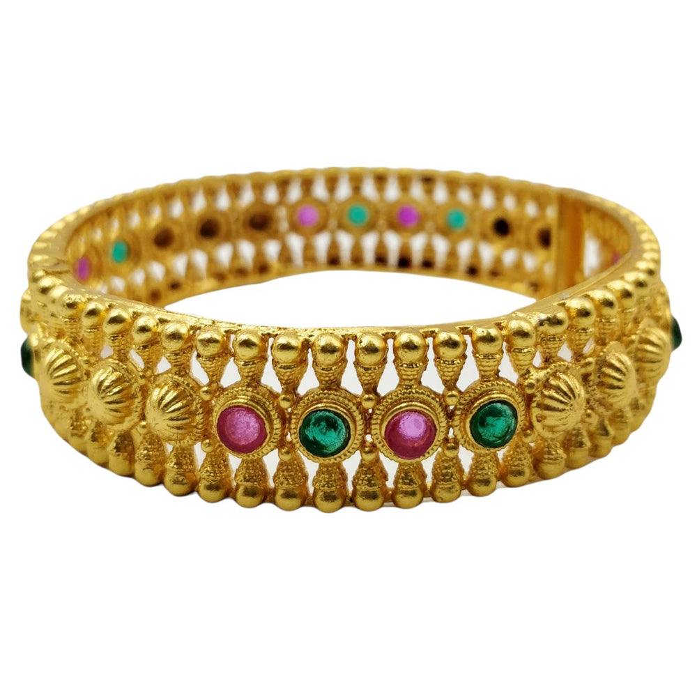 Choice Gold Plated Pota Stone Bangles Set