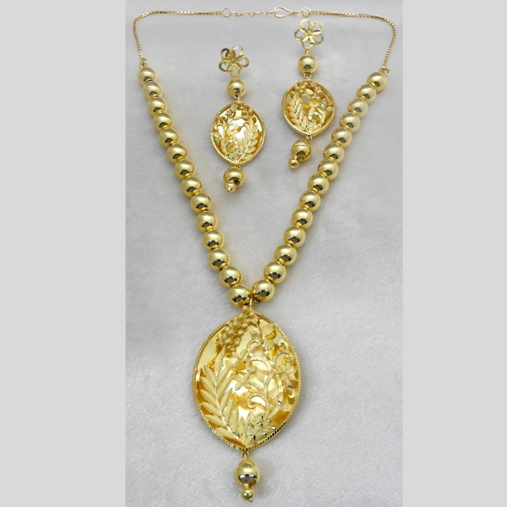 Bhavi Jewels Forming Gold Plated Copper Necklace Set - 1107865