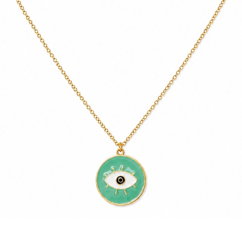 Etnico Fashion Gold Plated Anti Tarnish Evil Eye Pendant Necklace for Women & Girls Stylish Fashion Jewellery (WN006Min)