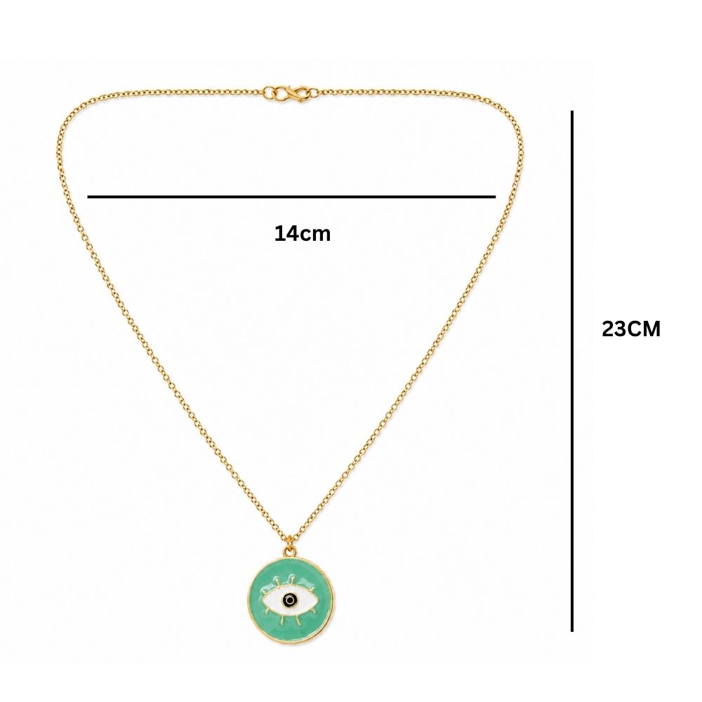 Etnico Fashion Gold Plated Anti Tarnish Evil Eye Pendant Necklace for Women & Girls Stylish Fashion Jewellery (WN006Min)