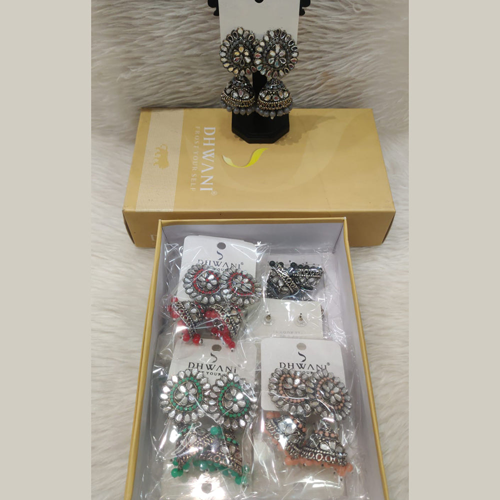Dhwani Heritage Mirror And Pearl Jhumki Earrings