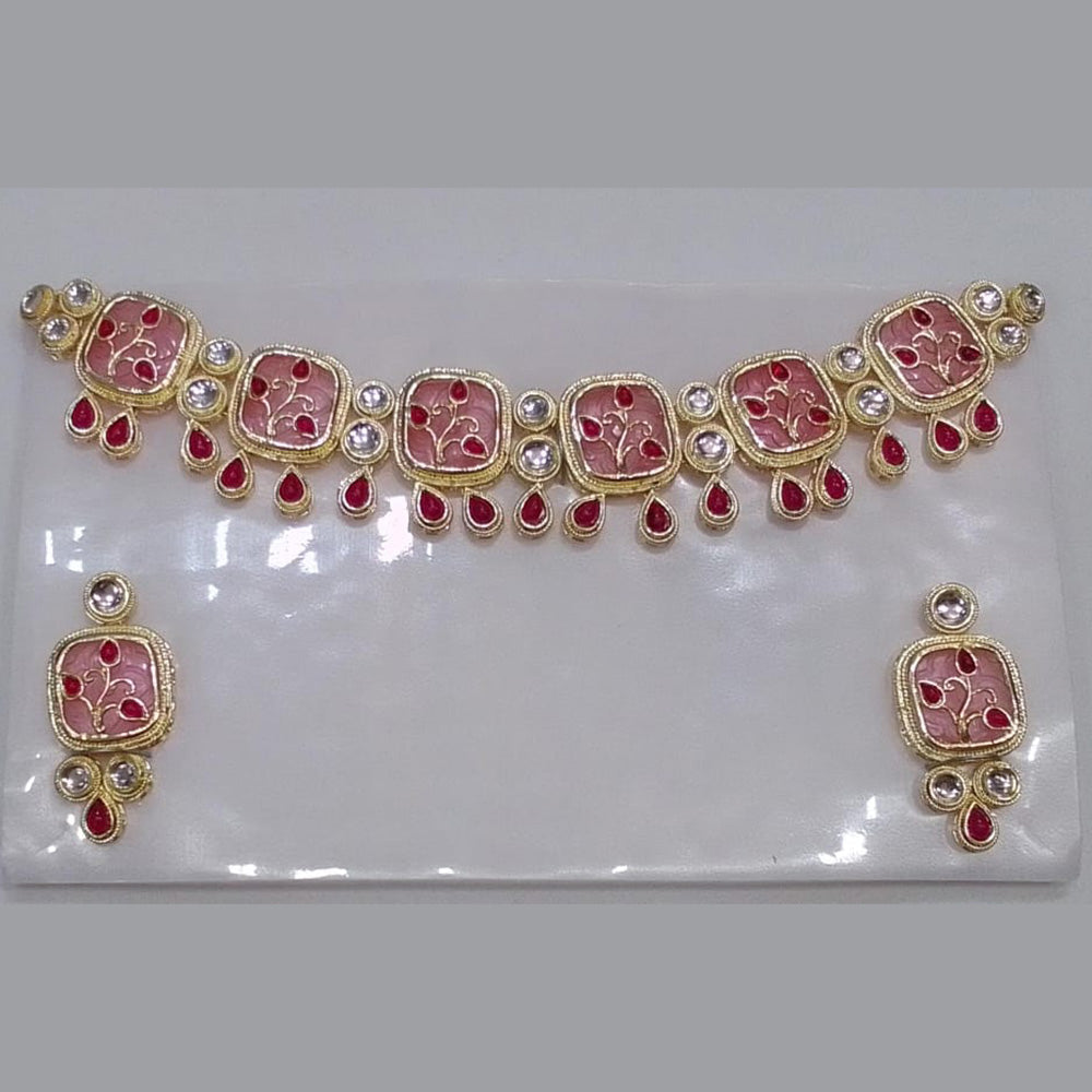 Midas Touch Gold Plated Kundan Stone Necklace Set