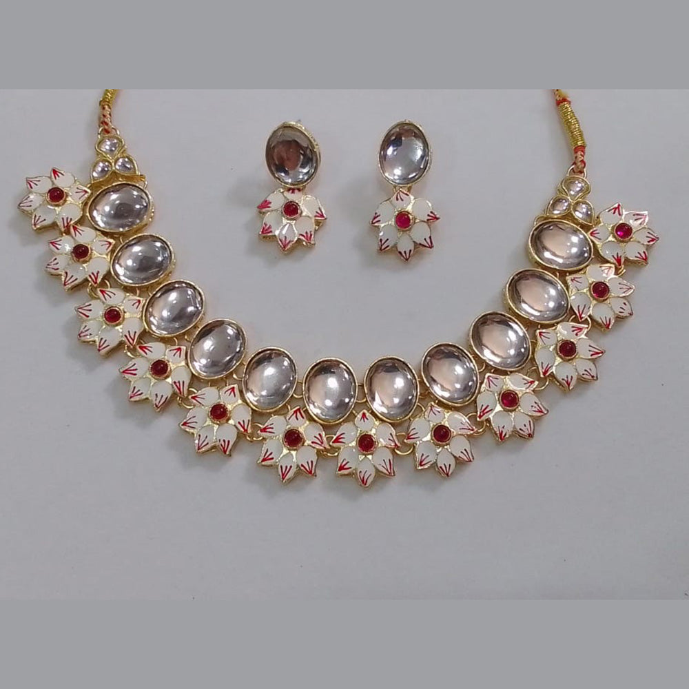 Midas Touch Gold Plated Kundan Stone Necklace Set