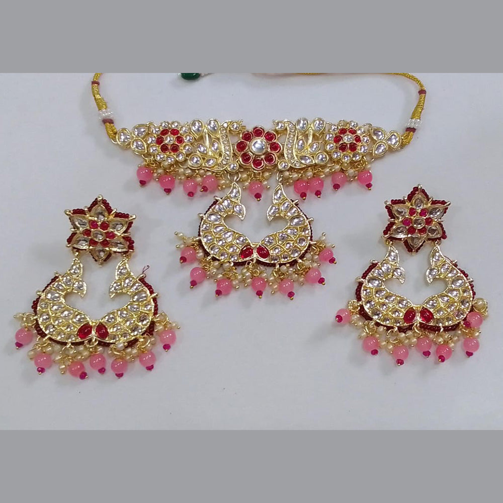 Midas Touch Gold Plated Kundan Stone Choker Necklace Set