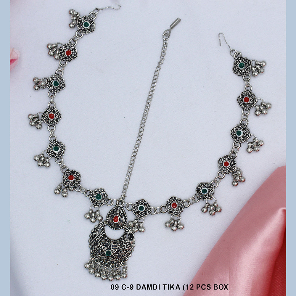 Mahavir Oxidized Plated Pota Stone Maang Tikka