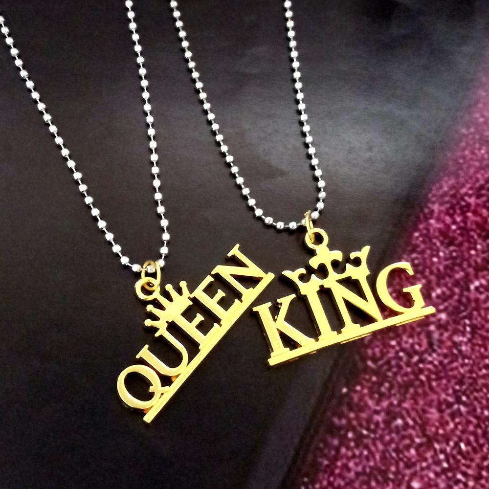 Urbana Couples Rhodium Plated King & Queen Pendant - - 1004304