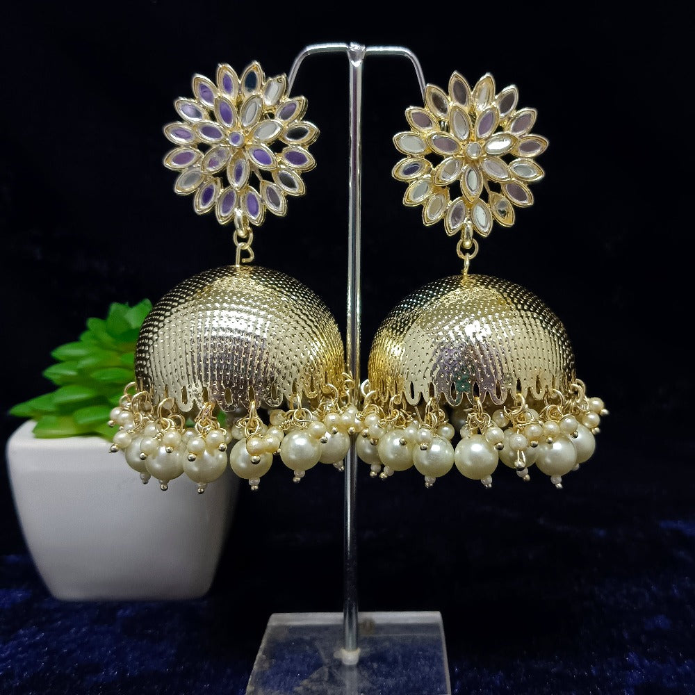 Bhavi Jewels Gold Plated Jhumki Earrings
