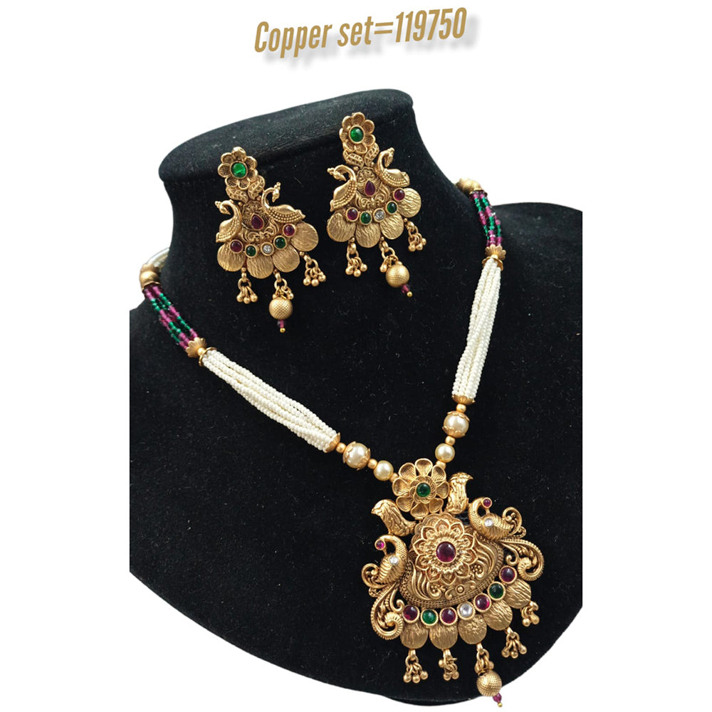 Padmawati Bangles Copper Pota Stone Choker Necklace Set