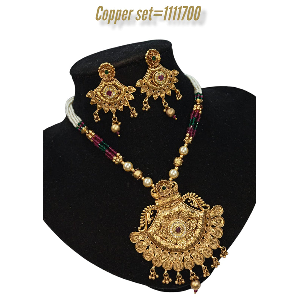 Padmawati Bangles Copper Pota Stone Choker Necklace Set