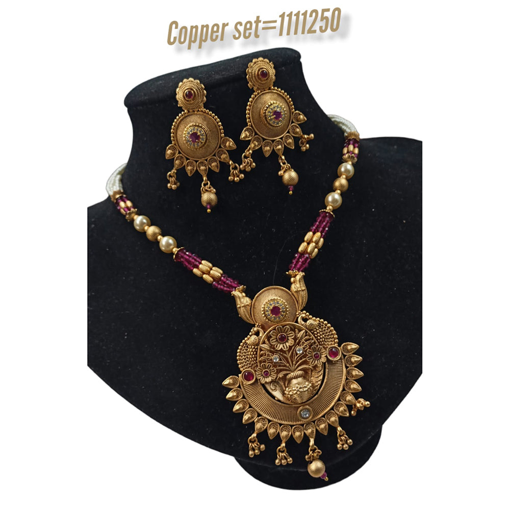 Padmawati Bangles Copper Pota Stone Choker Necklace Set
