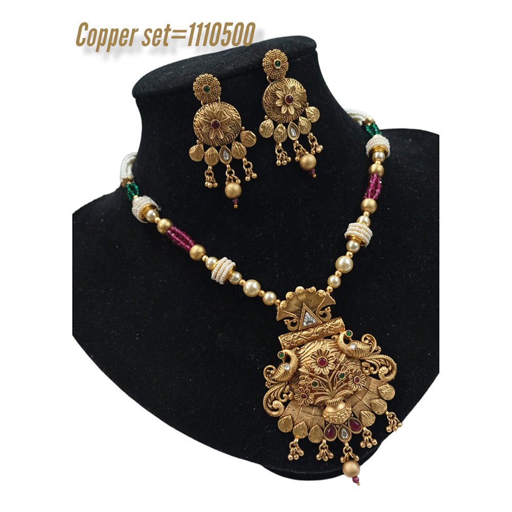 Padmawati Bangles Copper Pota Stone Choker Necklace Set