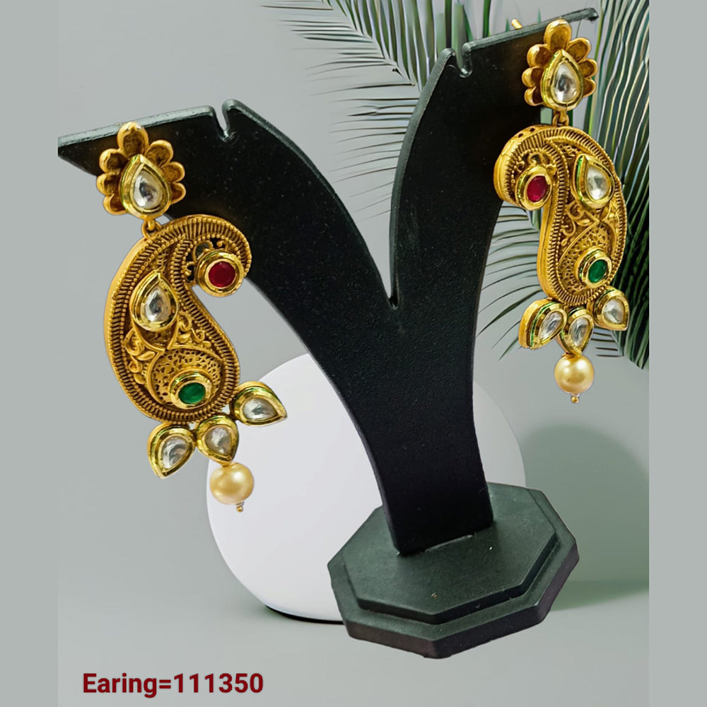 Padmawati Bangles Gold Plated Kundan Stone Dangler Earrings