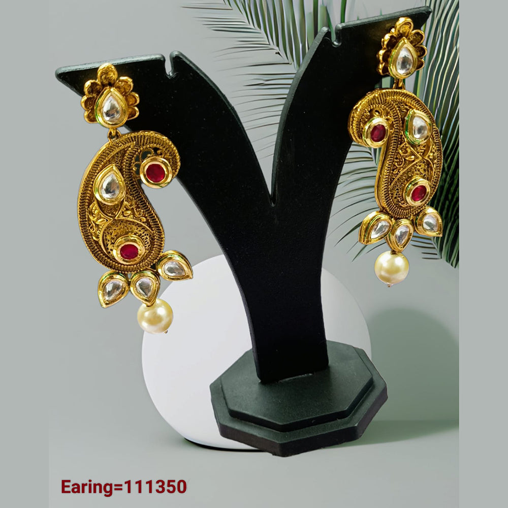 Padmawati Bangles Gold Plated Kundan Stone Dangler Earrings