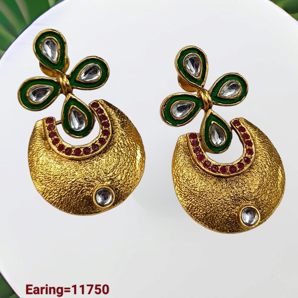 Padmawati Bangles Gold Plated Kundan Stone Dangler Earrings